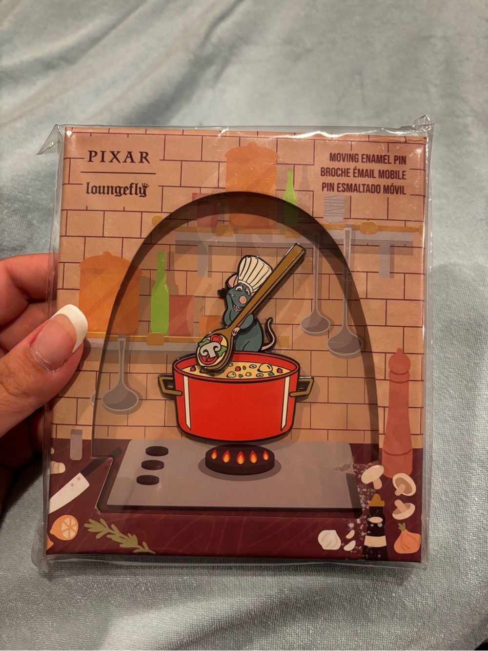 Loungefly Pixar Remy Stirring Enamel Pin - Red, Green, Black